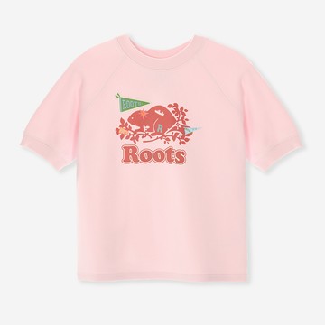 Roots女裝- HERITAGE PREP SS 圓領上衣 (嬰兒粉)