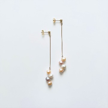 淡水漸層色珍珠 耳針