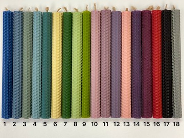 材料包。 18 種顏色的蜂蠟蠟燭製作套件。環保禮品。