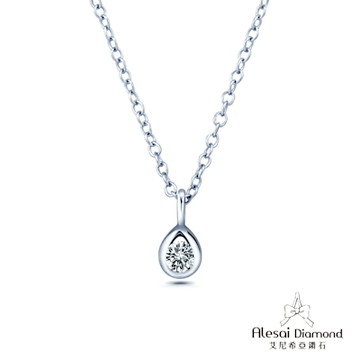 Alesai 艾尼希亞鑽石 10分 D/VVS1 水滴鑽石項鍊 3EX車工 培育鑽石