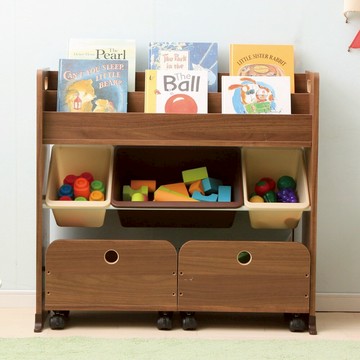 IRIS OHYAMA 兒童玩具書櫃收納架(附滾輪) STHR-13 (童書收納/玩具收納/置物架/繪本架)