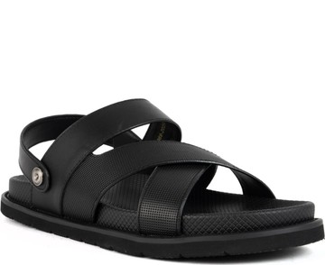 SERGIO MORETTI BLACK CASUAL OPEN SANDALS 黑色男款鞋子