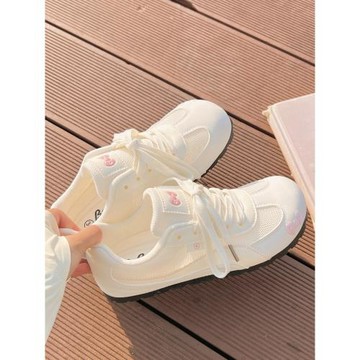 夏季網面芭蕾德訓鞋女2025新款百搭小白鞋女透氣不累腳甜美休閑鞋