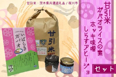 甘引米 (5kg) ガパオライスの素 ホッキ味噌 しらすアヒージョ セット シラス おかず こめ コメ 時短 （茨城県共通返礼品 桜川市）