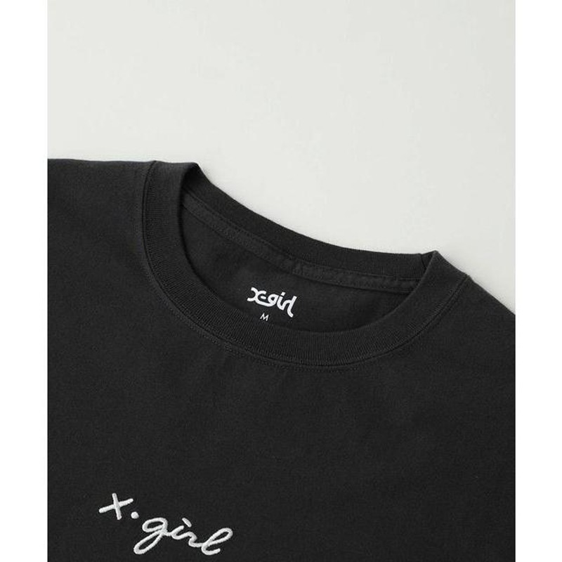 エックスガール X-GIRL CURSIVE LOGO L/S TEE カーシブロゴ ロンＴ