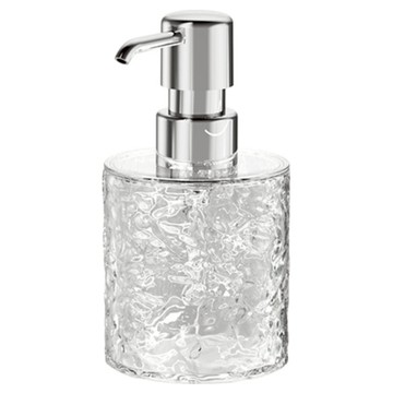 冰川紋圓形起泡瓶 300ml 透銀色 按壓式  1個