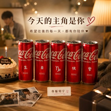 低調卻極有力量的你【京囍 訂製禮品/ 星座禮】摩羯座生日快樂 5入可樂禮盒 - 330ml (共3款圖案可選) 客製化 免費刻字 女友 好友 獨一無二 生日禮物 慶生佈置