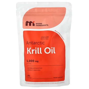 Micro Ingredients, 南極磷蝦油，300 粒軟膠囊（每粒軟膠囊 500 毫克）