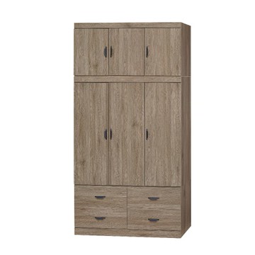 【MUNA 家居】原切白4X8衣櫥(401+401-1)(共兩色)灰橡色