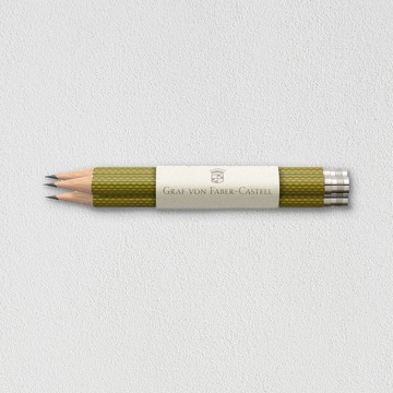 【Graf von Faber-Castell】補充用繩紋完美鉛筆3入-橄欖綠