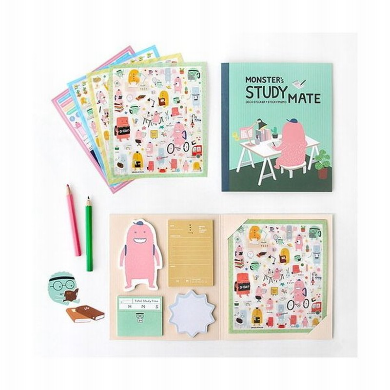 韓国雑貨 お勉強も楽しくないと Monster S Study Mate Deco Sticker Sticky Memo 韓国文房具 可愛い かわいい 通販 Lineポイント最大0 5 Get Lineショッピング