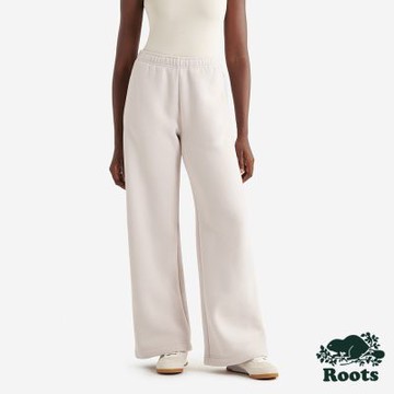 Roots女裝- CLOUD WIDE LEG 棉褲-淡褐色