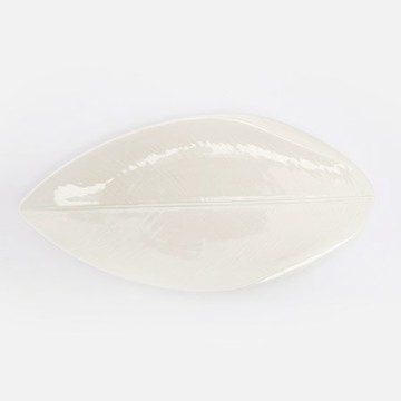 查莉強化瓷長盤35.6cm 映湖灰綠