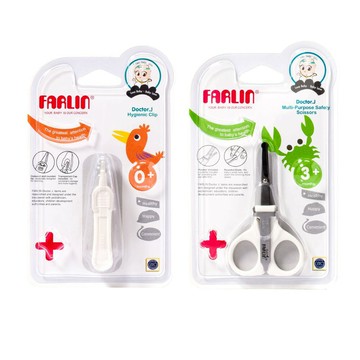 【FARLIN】新生嬰兒清潔兩件組(含清潔夾+安全指甲剪)
