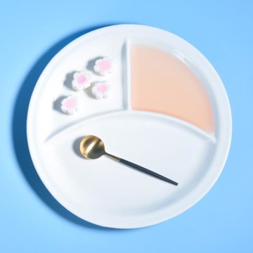 純白陶瓷盤早餐盤西餐牛排盤子圓形三格分格盤兒童套餐盤奔馳家用