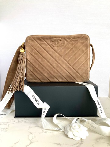 【特選貨品】中古二手Chanel金球麂皮革相機包斜揹側孭單肩袋