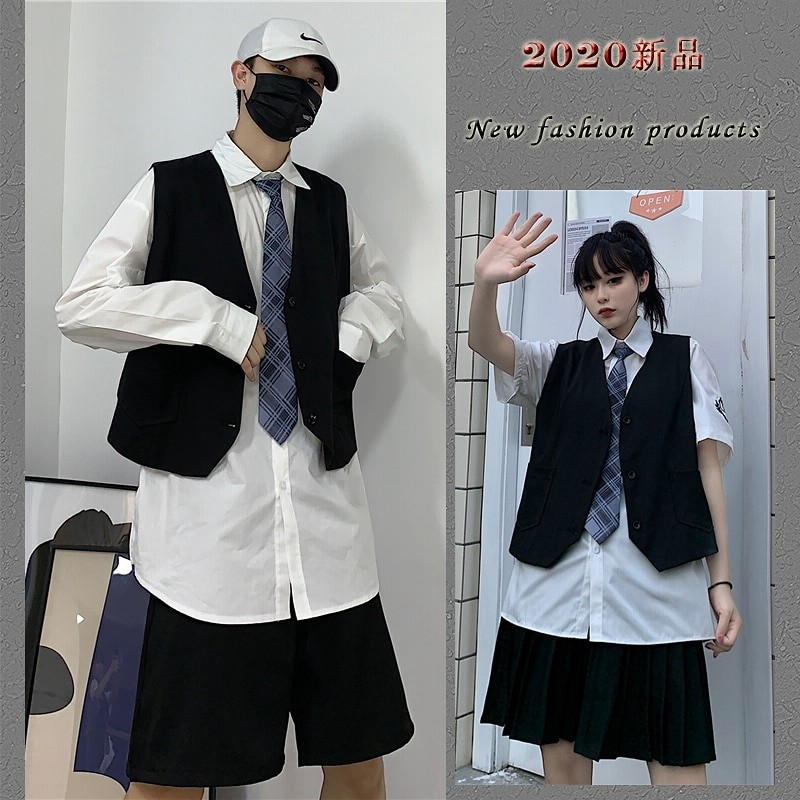 韓国学院jk制服セット男女用スーツショートパンツ短いスカート ベストの外側に重ねたメリヤスを重ねます 通販 Lineポイント最大1 0 Get Lineショッピング