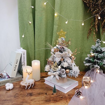 法式質感聖誕樹落雪款/ 小款 /聖誕禮物/聖誕節/永生花裝飾