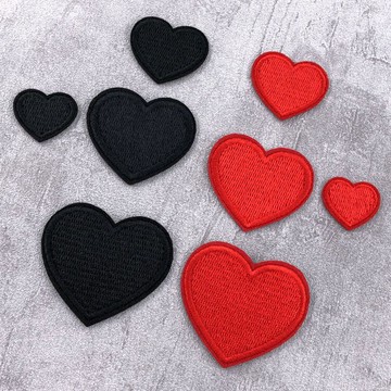 愛心布貼結婚照衣服裝飾貼修補破洞心形貼花刺繡桃心補丁小號燙貼