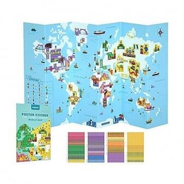 《MiDeer》數字海報貼貼樂-世界地圖  東喬精品百貨