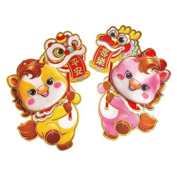 小麥購物 馬年福字對貼 CNY017  平安喜樂  大款(38 x 30cm)