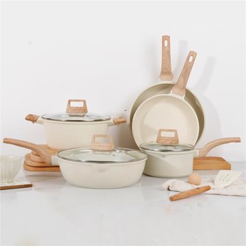 花崗巖不粘鍋具套裝廚房炊具烹飪套件奶鍋湯鍋電磁爐燃氣通用炒鍋