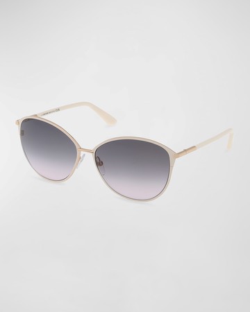 Penelope Gradient Acetate & Metal Round Sunglasses