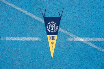 NTU三角旗美式風格 直式 藍