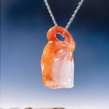 紫羅蘭飄紅翡雙彩翡翠蓮藕項鍊 | 天然緬甸玉翡翠A貨 | 送禮