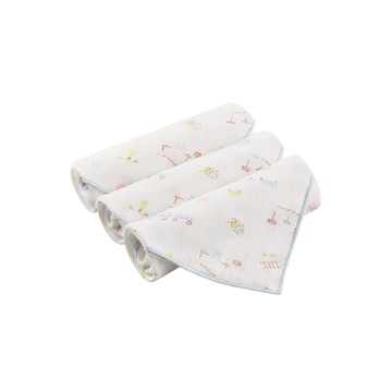 純棉柔紗-快樂車車 手帕 3入組