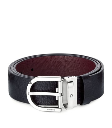 Montblanc Leather Reversible Horseshoe Belt