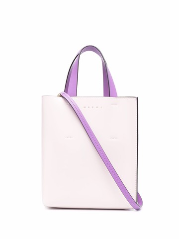 Marni - colour-block leather tote bag - women - Calf Leather/Cotton/Polyurethane - One Size - Pink