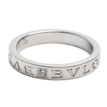 BVLGARI 經典B.zero1 Essential 系列18K白金鑽石鑲飾戒指(銀色)