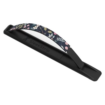 SleekStrip 犀利釦 手機握帶支架 輕量款 雙角度舒適支撐 單手推收  黑底座 + 古典花園  1個