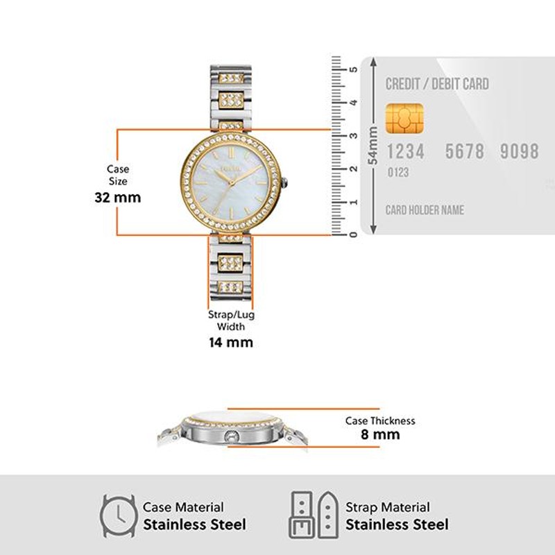 フォッシル 腕時計 アナログ クォーツ レディース ツートーン ステンレススチール KARLI BQ3884 2023 夏 FOSSIL 公式 |  LINEショッピング