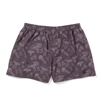 日本POLER NYLON WIDE STUFF SHORTS 尼龍寬版短褲 /印花黑棕 - L