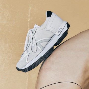 韓國設計品牌 IYSO 復古拼接 麂皮潮鞋 白 - 29（EUR 43）