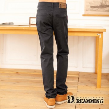 Dreamming 率性簡約素面伸縮小直筒休閒長褲-共二色