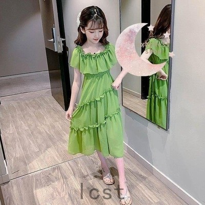 ワンピース キッズ 子供服 女の子 夏 キッズワンピース シフォンワンピース 半袖 ロング丈 フリル 子供ドレス ジュニア お姫様 おしゃれ 可愛い カジュアル 新品 通販 Lineポイント最大get Lineショッピング