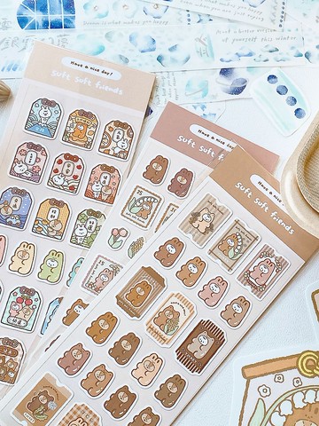 軟綿綿的/小熊軟糖御守霧面割型貼紙六代/手帳貼紙/咕卡/3款圖案