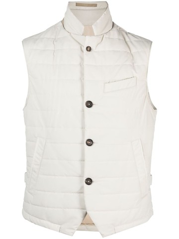 Eleventy - quilted padded gilet - men - Wool/Polyamide/Polyester - 54 - Neutrals