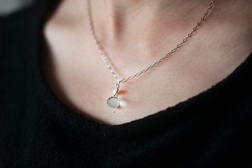 淡綠石英石純銀項鏈