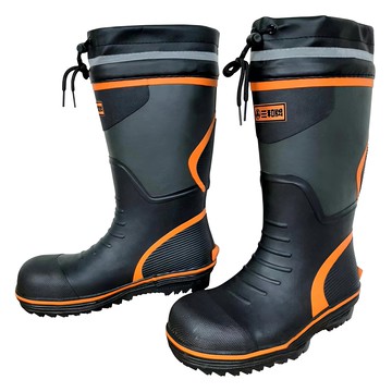 三和牌 半筒塑鋼頭橡膠輕量防護雨鞋 工作鞋  12  黑色