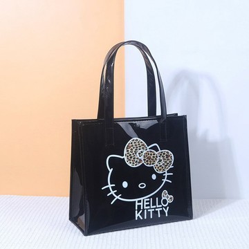 kitty手提袋 pvc手提袋卡通HelloKitty亮面防水大容量時尚學生兒童禮物禮品袋