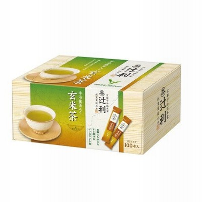辻利　宇治抹茶入り玄米茶　１００Ｐ　インスタントティー　204034　片岡物産  ※軽減税率対象商品