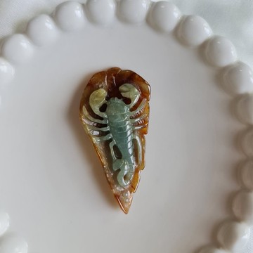 冰紅蠍子吊墜 | 天然緬甸玉A貨翡翠