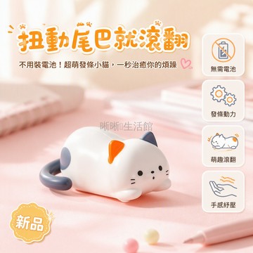 台灣出貨✨ 發條滾翻小貓 創意解壓玩具 呆萌可愛貓咪 扭動機械小物 兒童益智遊戲 抖音熱銷款