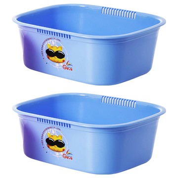 GIMI 吉米 方形 塑膠盆 38x30.5x14.2cm 8L 台灣製造  藍色  2個