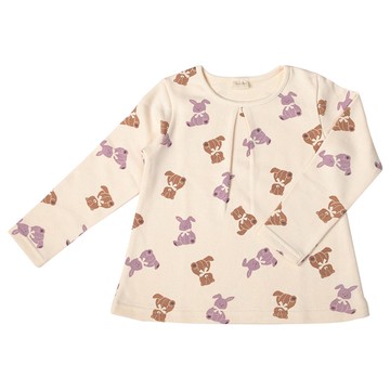 akachan honpo - 長袖休閒上衣-滿版印花-紫色