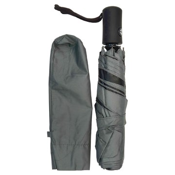 三折黑膠防曬自動傘 半徑54cm*6K 自動開收 輕盈好帶  鐵灰色